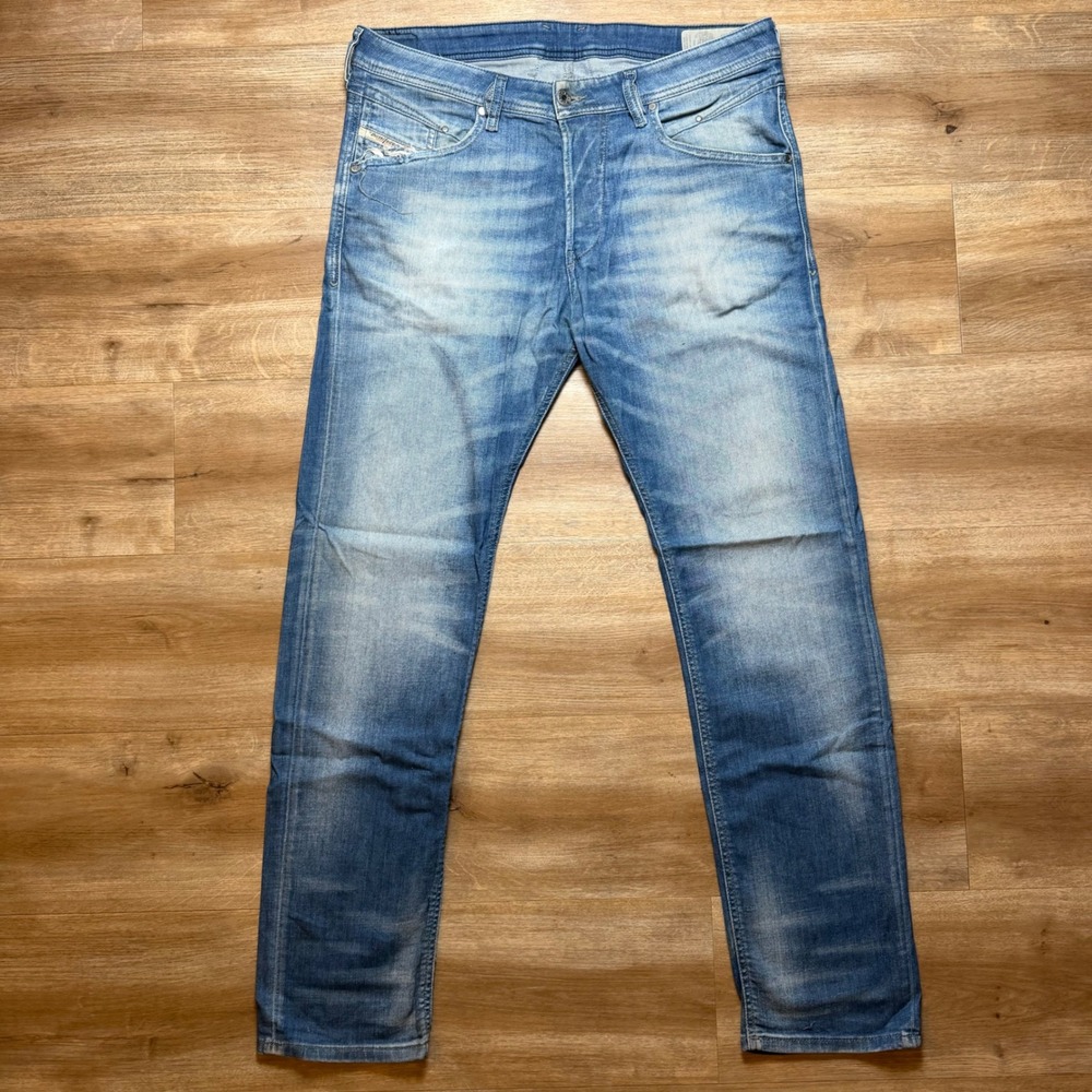 Diesel Belther-R Jeans Mens 33x32 (Fits 34x31) Slim Tapered Stretch Faded R18T8